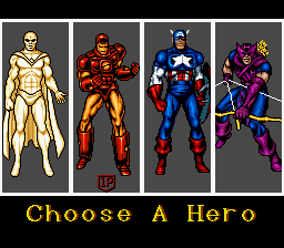 Tela de seleção de personagens